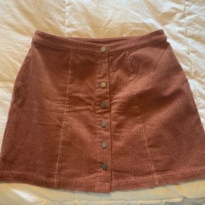 Rose coloured button-front skirt